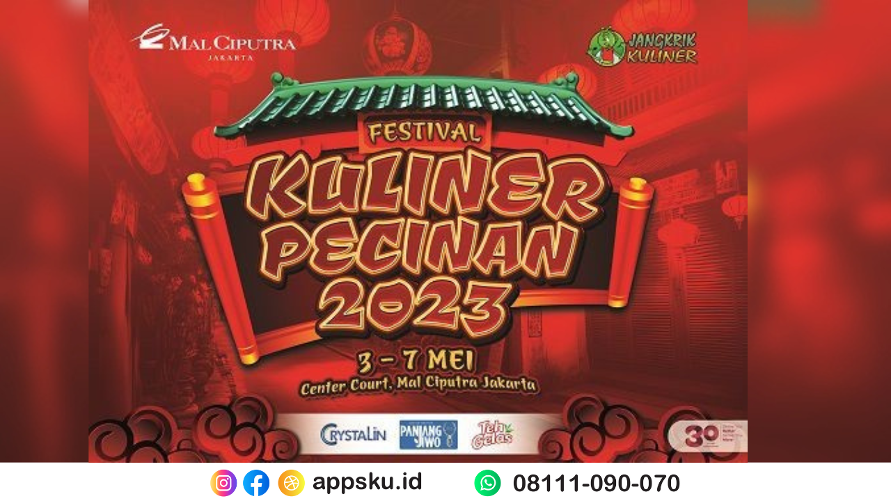Festival Kuliner Pecinan 2023 di Mal Ciputra Jakarta. Sumber: Instagram @jangkrikkuliner